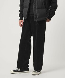 燈芯絨寬版1打摺寬褲