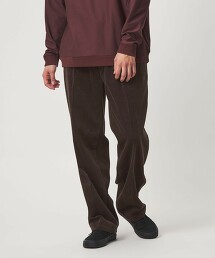 燈芯絨寬版1打摺寬褲