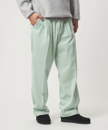 燈芯絨寬版1打摺寬褲