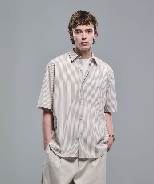 JUST LOOSE 可手洗輕薄彈性短袖襯衫