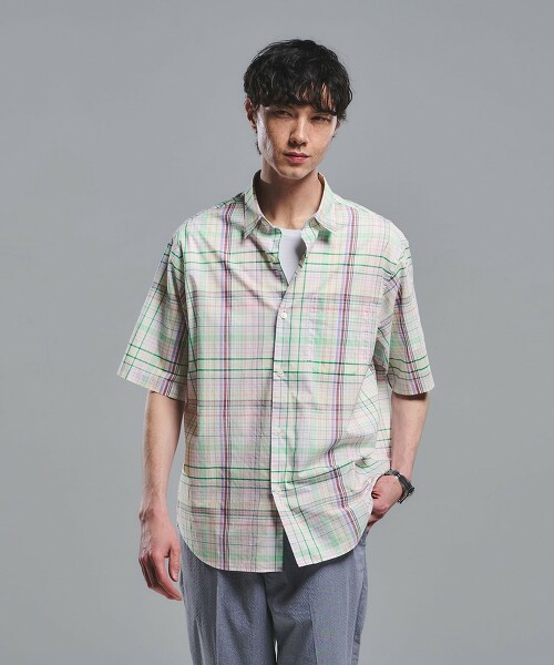 THOMAS MASON JUST LOOSE 格紋短袖襯衫