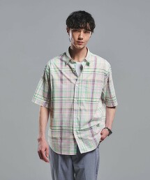 THOMAS MASON JUST LOOSE 格紋短袖襯衫