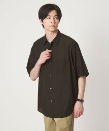 JUST LOOSE 透膚小方格格紋短袖襯衫