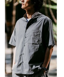 WONDER CLOTH 立領彈性短袖襯衫 接觸冷感・吸水速乾