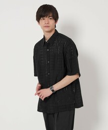 刺繡標準領短袖襯衫