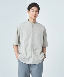 輕薄立領彈性短袖上衣
