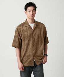 緹花織紋開領襯衫