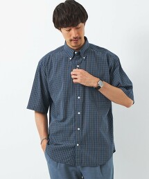 FINE BASIC BOY 棉 格紋 領釦 襯衫