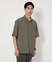 JUST LOOSE水洗府綢短袖襯衫 日本製