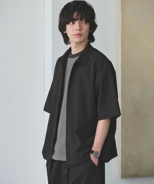 ＜GLR or＞吸水速乾拉鍊短袖襯衫