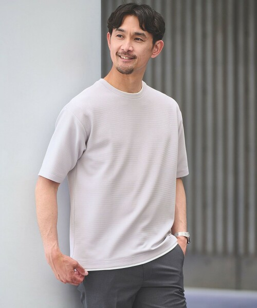 JUST fit  假兩件T恤 吸水速乾・抗菌