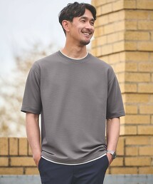 JUST fit  假兩件T恤 吸水速乾・抗菌