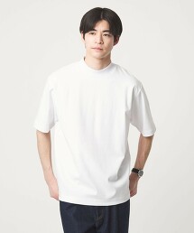 涼感有機棉羅馬布微高領T恤