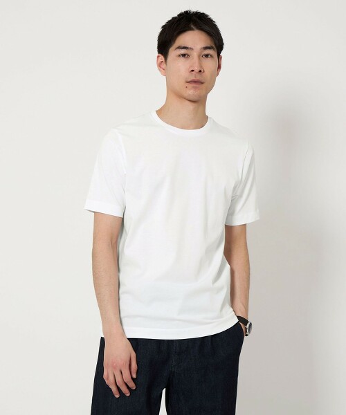 LONG FIBER COTTON 簡潔圓領短袖T恤