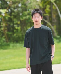 乾爽泡泡紗橫條紋圓領T恤 吸水速乾