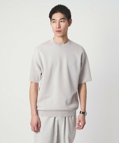 BREEZY 紙質短袖圓領針織T恤 抗菌・透氣