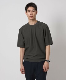 斜紋圓領短袖針織衫