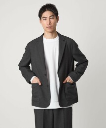 法蘭絨斜紋彈性西裝外套