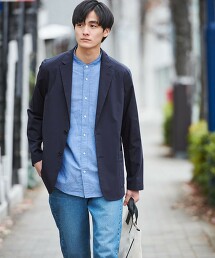 清涼觸感 平織 夾克羊毛衫 -彈性・接觸冷感-