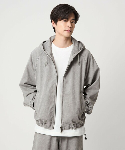 印花酵素洗連帽夾克