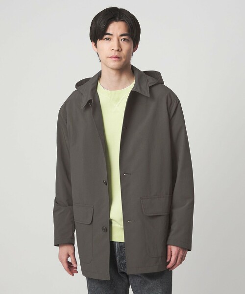 DICROS 防潑水中長版連帽立領大衣