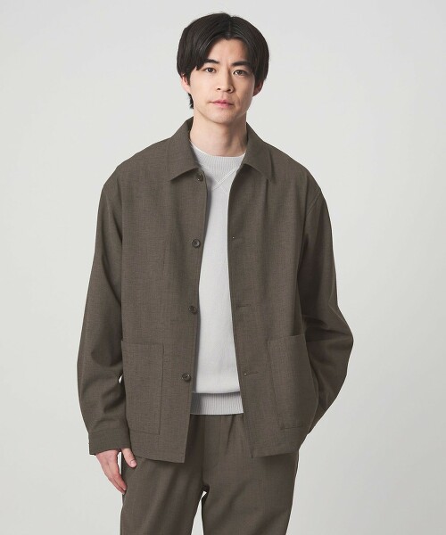 TECH 平紋緯編布彈性工裝外套