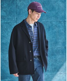 羊毛尼龍雙層織西裝領大衣