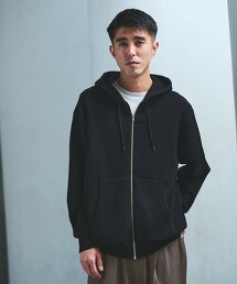 混羊毛拉鍊連帽外套