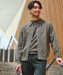 【WEB限定】JUST fit 細針織Polo領針織外套