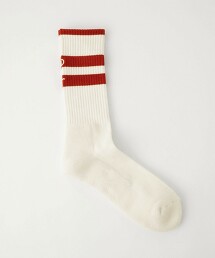 【WEB限定】＜kinoko. × GLR or＞ 刺繡LOGO線條襪 日本製
