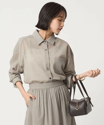 混羊毛巴厘紗襯衫