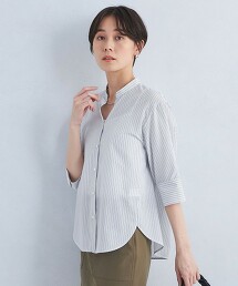 立領開襟領5分袖襯衫