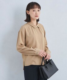 翻領寬鬆長袖襯衫