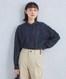 翻領寬鬆長袖襯衫