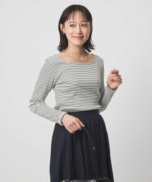 亮澤羅紋方領長袖上衣