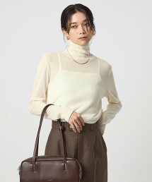 羊毛彈性針織高領上衣 日本製