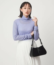 羊毛彈性針織高領上衣 日本製