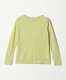 羊毛彈性針織圓領上衣 