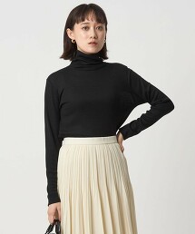 羊毛彈性針織高領上衣