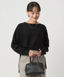 羊毛平滑寬版針織上衣  