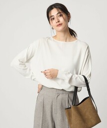 附掛鍊拼接長袖針織上衣