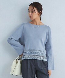 下擺蕾絲拼接針織衫