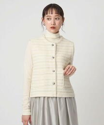 仿粗花呢混紡針織背心