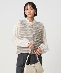 仿粗花呢混紡針織背心