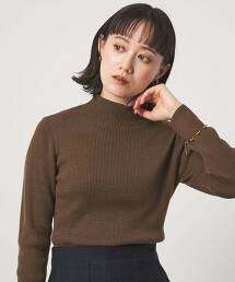 羊毛羅紋瓶口領針織衫