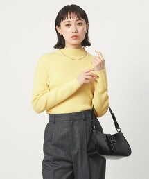 羊毛羅紋瓶口領針織衫