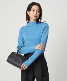 羊毛羅紋瓶口領針織衫