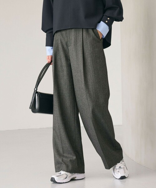 粗紡彈性直筒褲