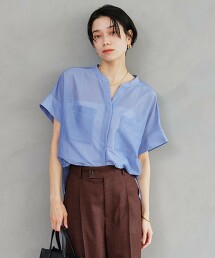 KARL MAYER fabric 透氣口袋短袖罩衫
