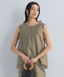 涼感輕薄透膚無袖襯衫